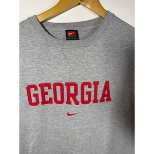 Nike Team Georgia Bulldogs Crewneck Sweatshirt Gray Red XXL Vintage Collegiate
